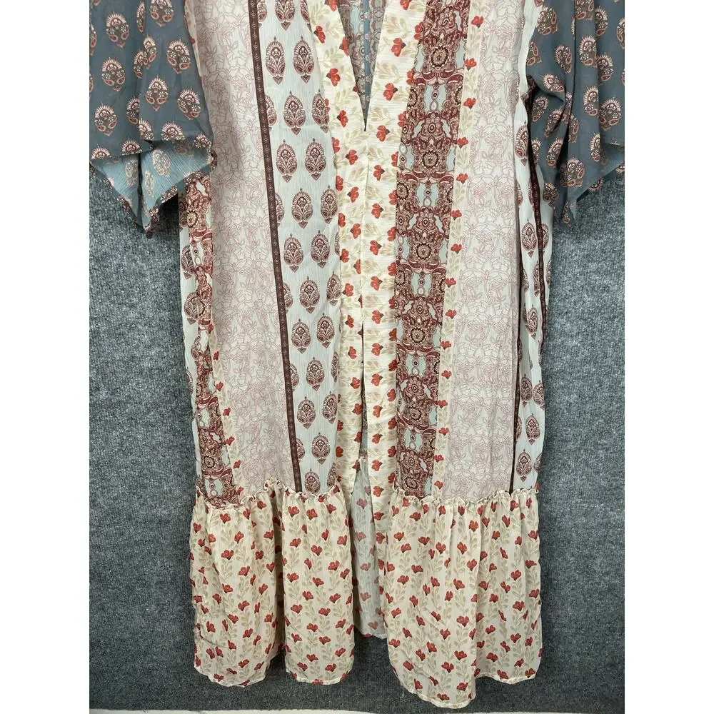 Beautiful Nomad Maxi Duster Short Sleeve XL Beach Coverup - Picture 3 of 9